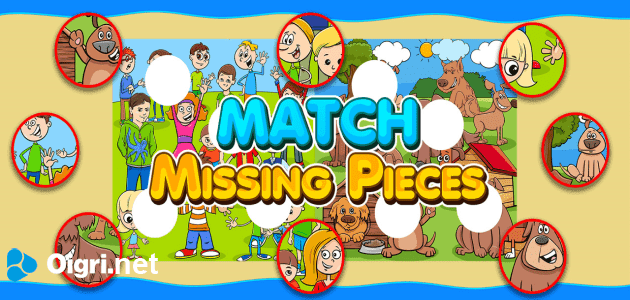 Match missing pieces kids educational game